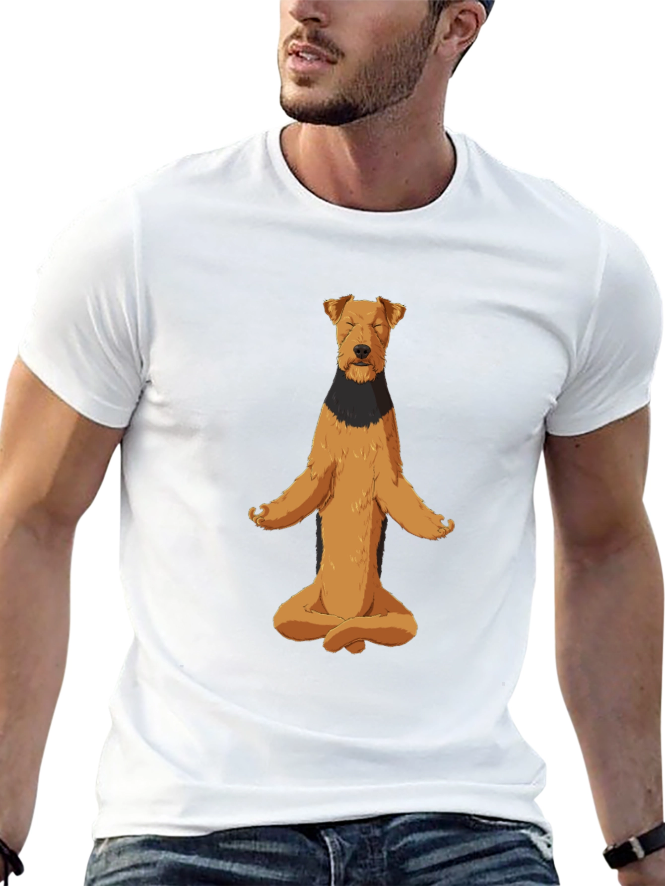 Meditating Dog Graphic Tee - Zen Vibes