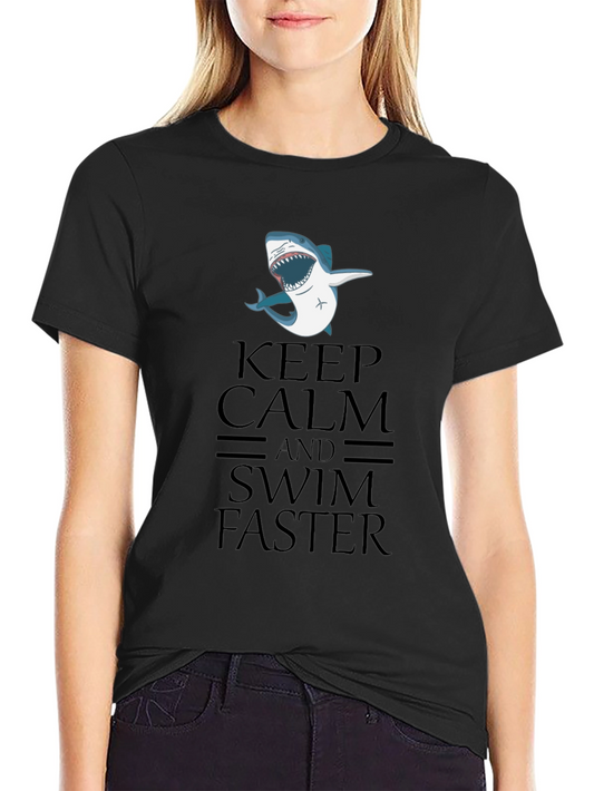 Keep Calm Shark Tee - Funny Novelty T-Shirt