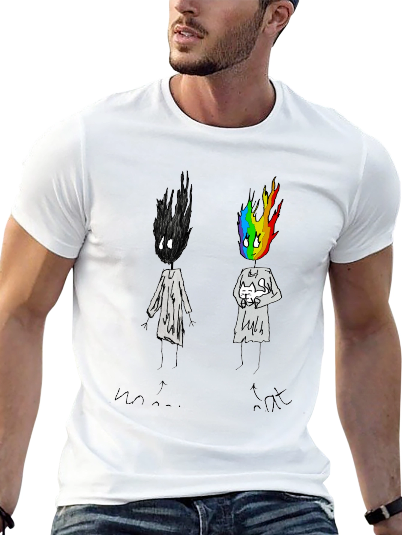 Unique Graphic Print Black T-Shirt