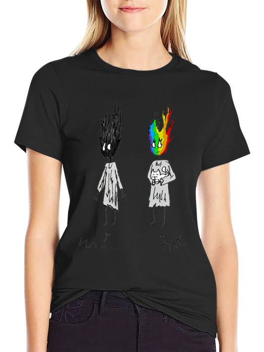 Unique Graphic Print Black T-Shirt