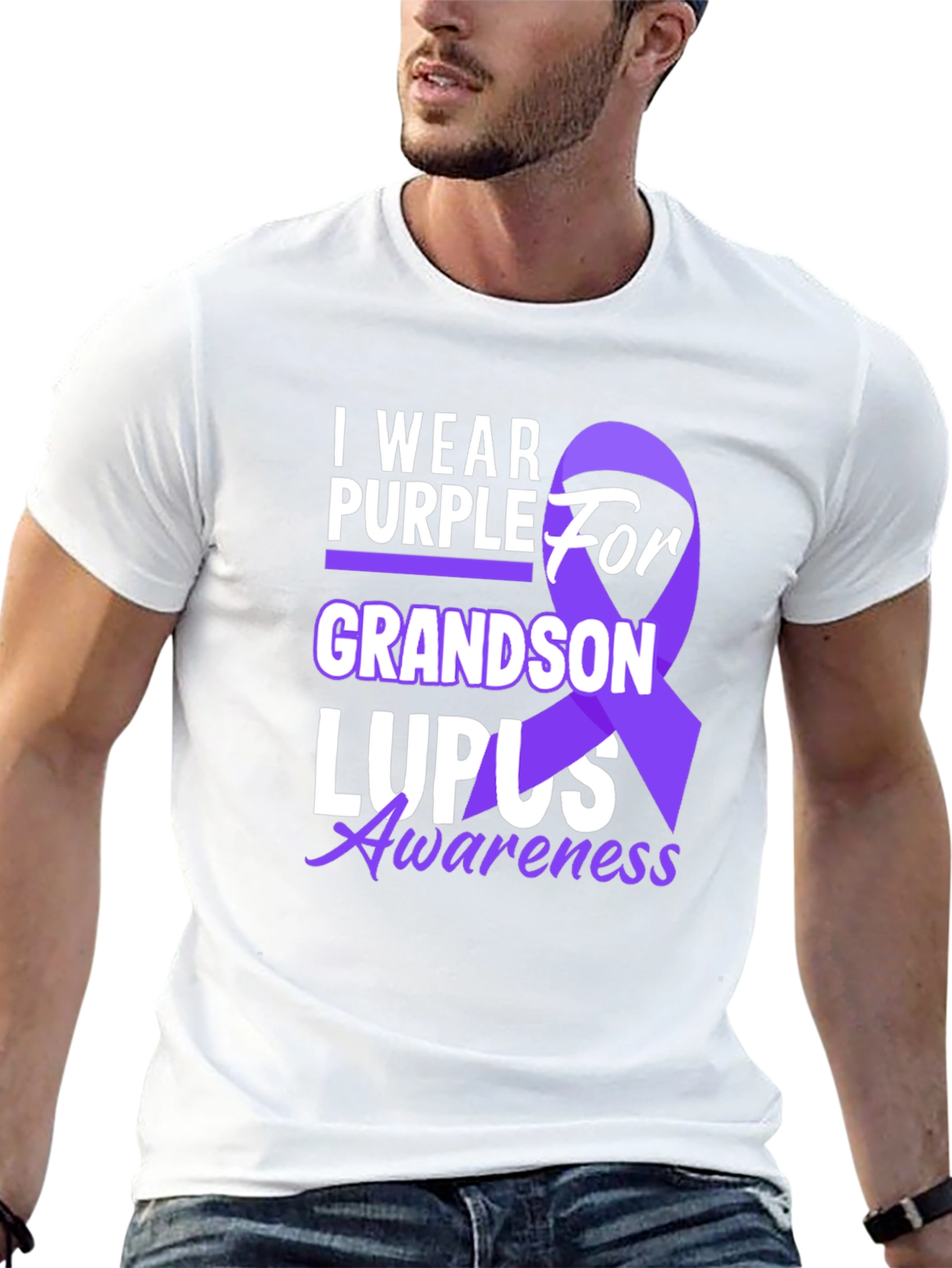 Purple Lupus Awareness Grandson T-Shirt