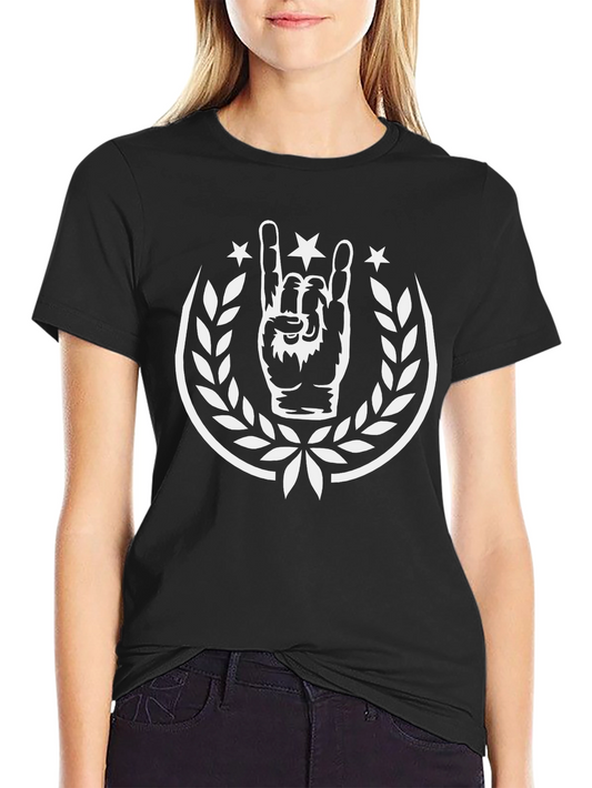 Rock On Tee - Black T-Shirt with Graphic Print