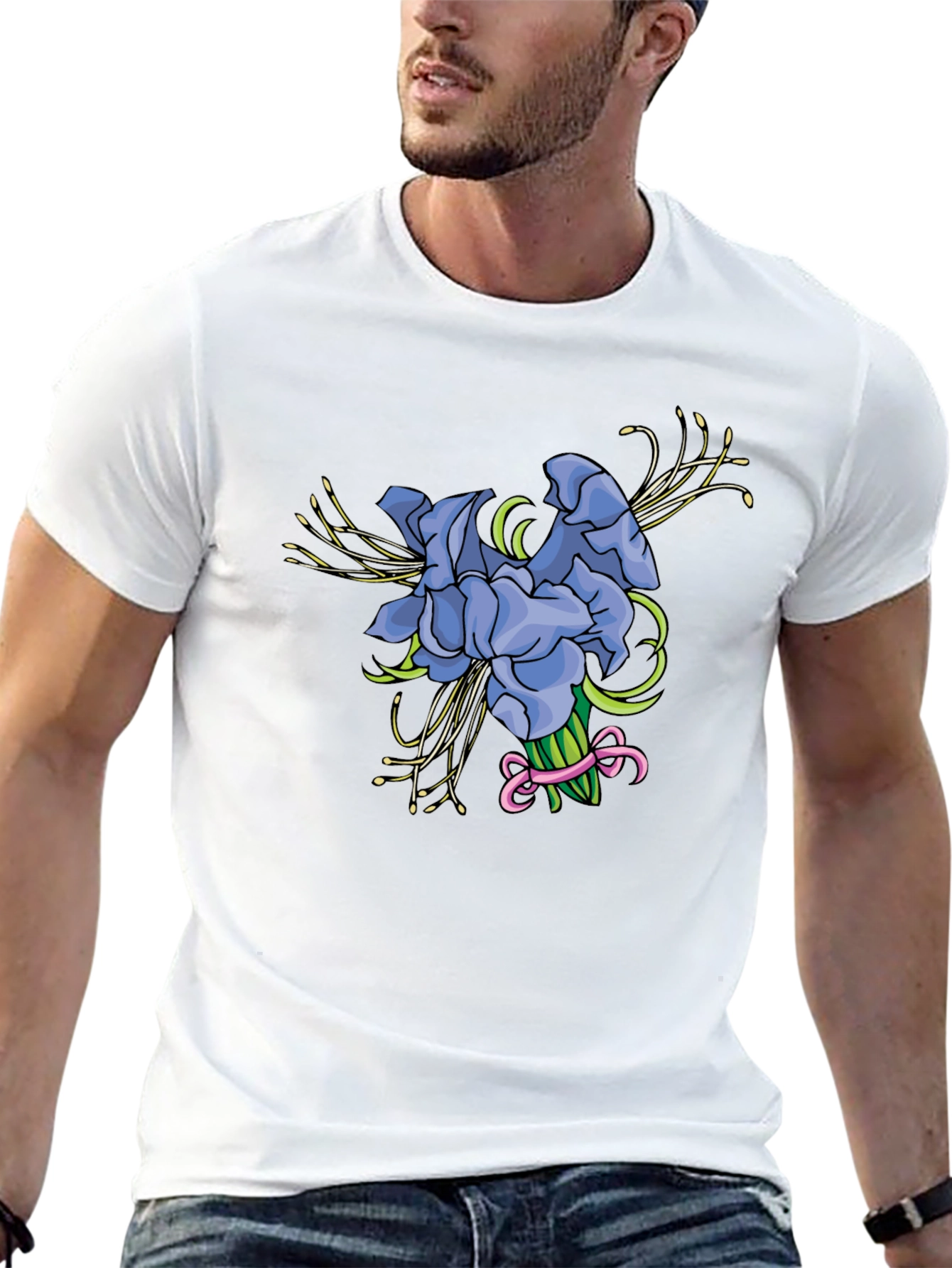 Floral Bouquet Graphic Tee - Black