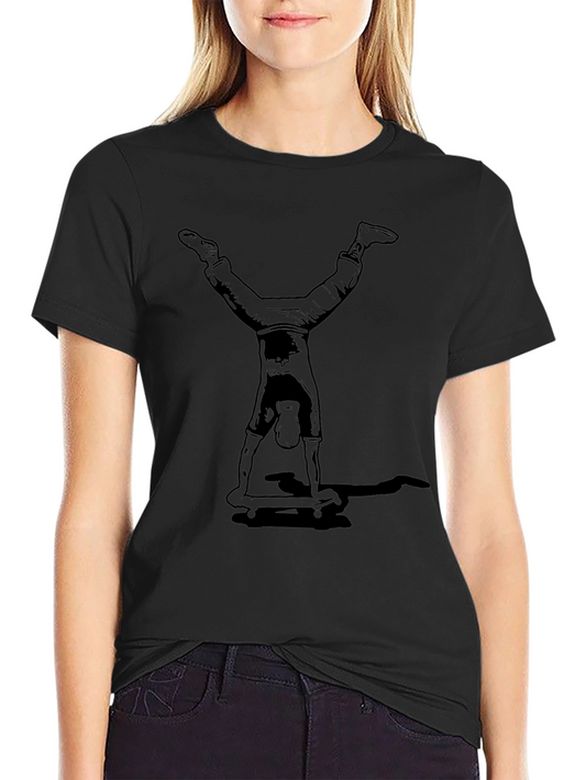 Handstand Skateboarder Graphic Tee - Black