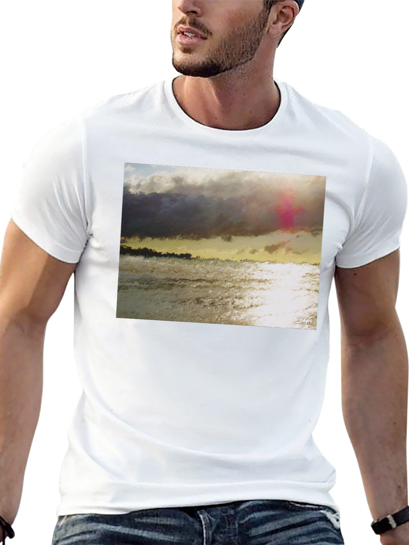 Ocean Sunset Graphic T-Shirt - Soft Cotton Blend