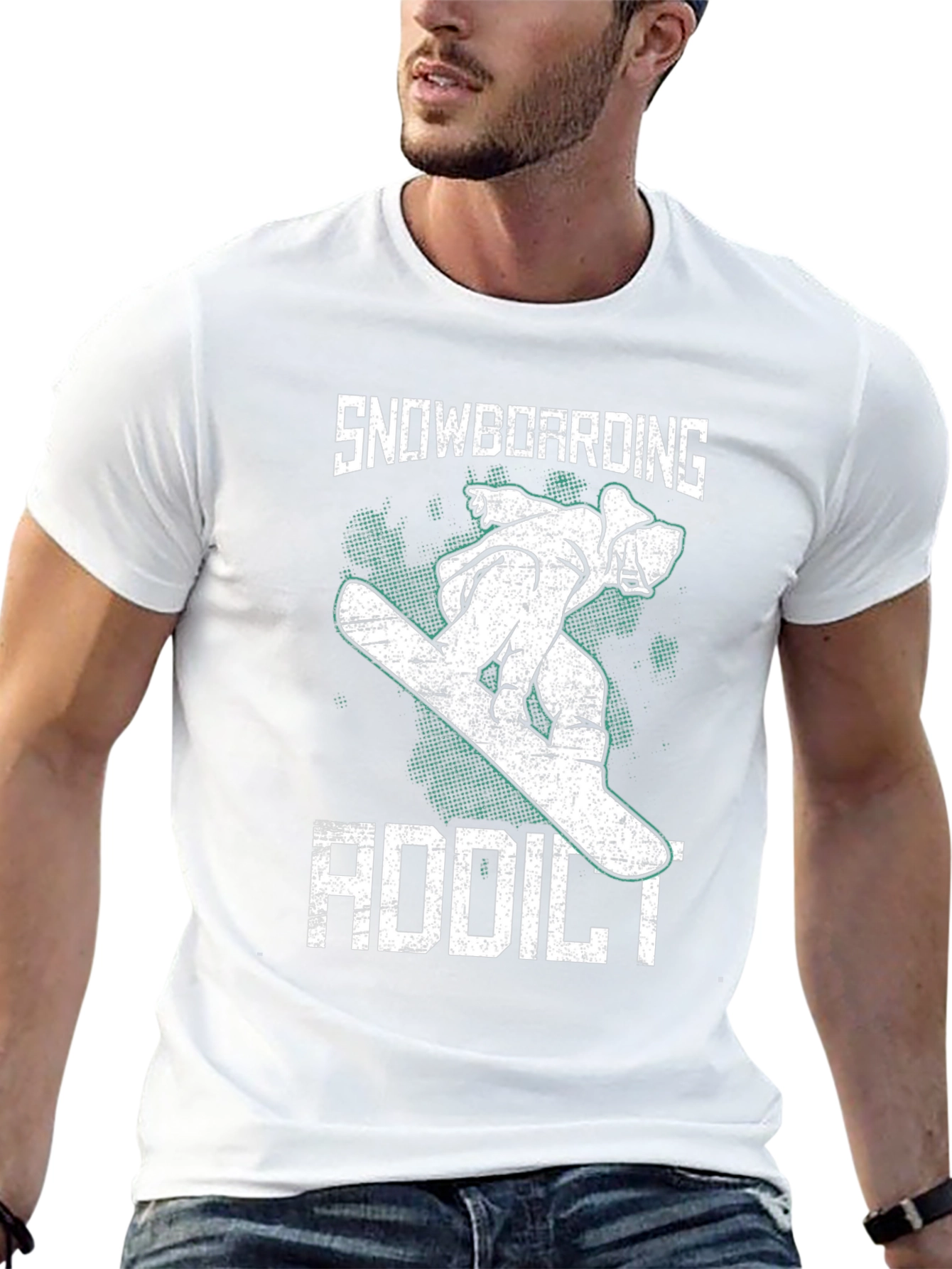 Snowboarding Addict Graphic Tee - Cool Sport T-Shirt