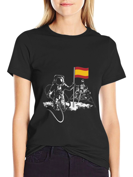 Astronaut Spanish Flag Graphic T-Shirt