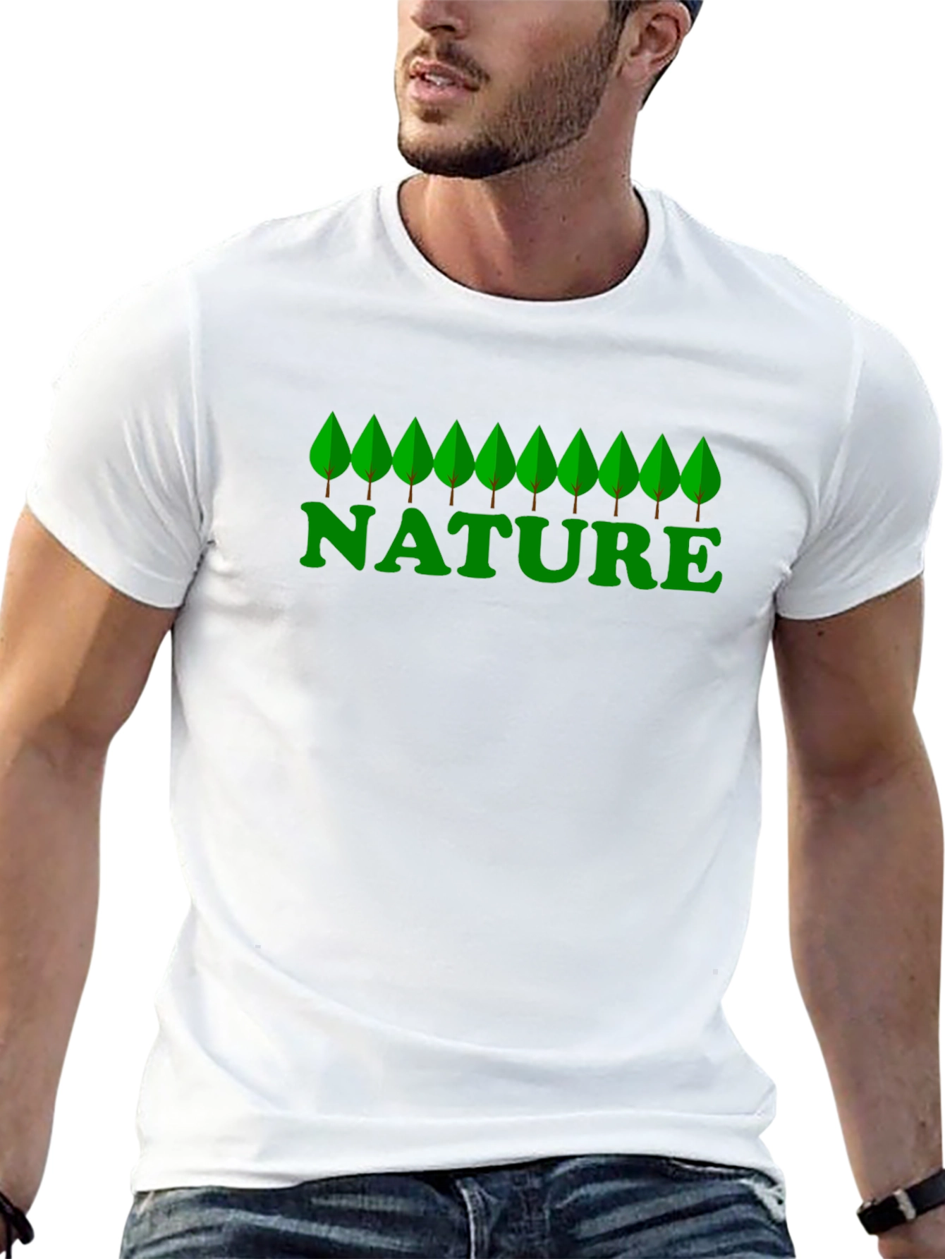 Nature Graphic Print Black T-Shirt