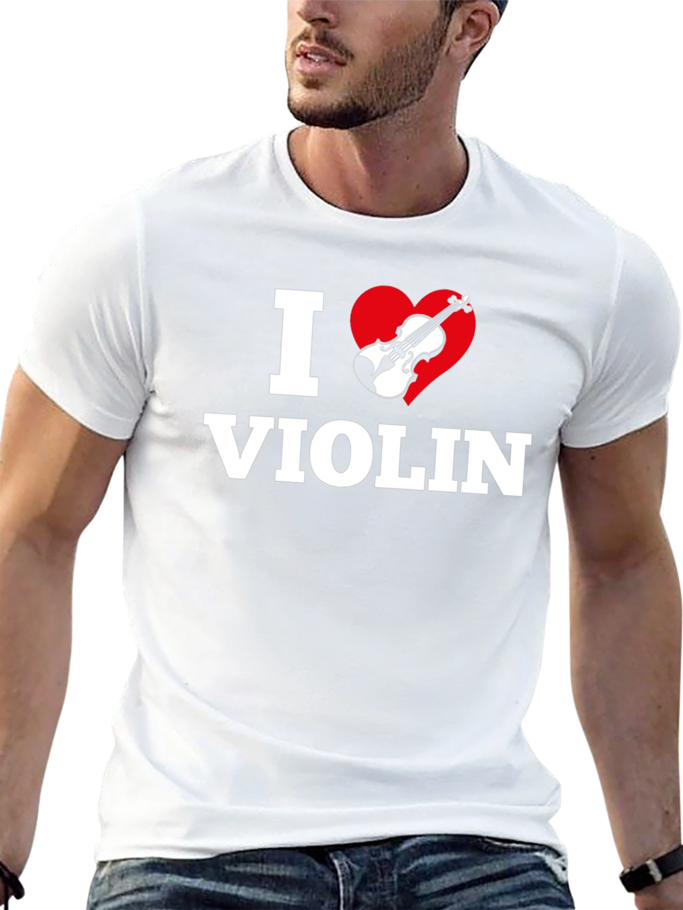 I Heart Violin Black T-Shirt - Music Lover Tee