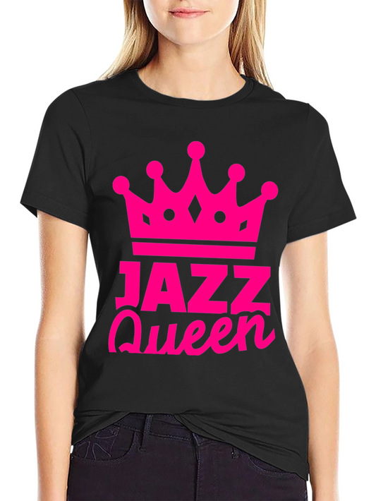 Jazz Queen T-Shirt - Black Tee with Bold Pink Crown Design