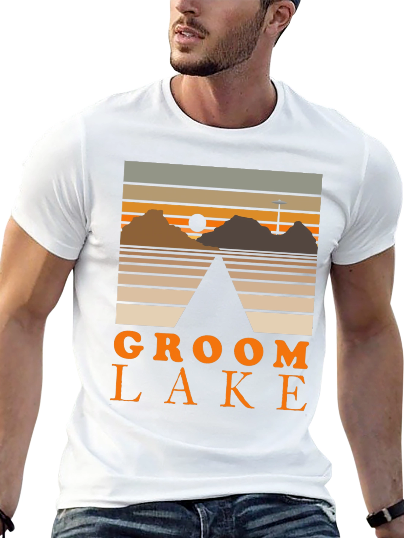 Groom Lake Graphic Tee - Retro Alien Conspiracy Shirt