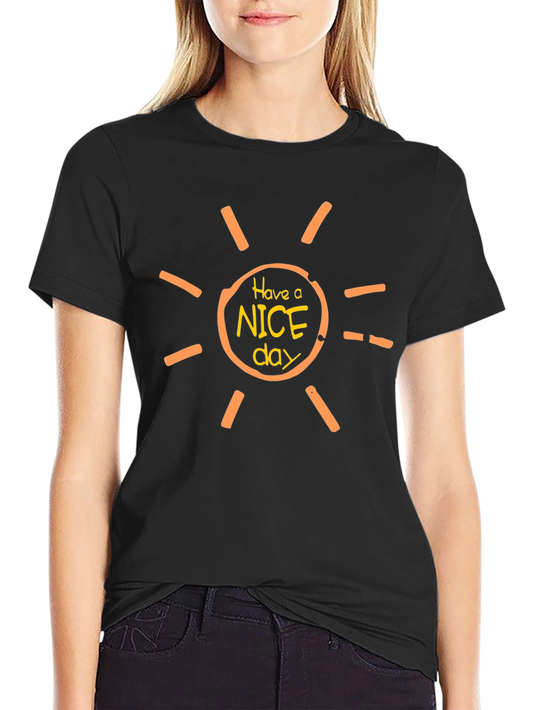 Have a Nice Day Sun Graphic Tee - Black