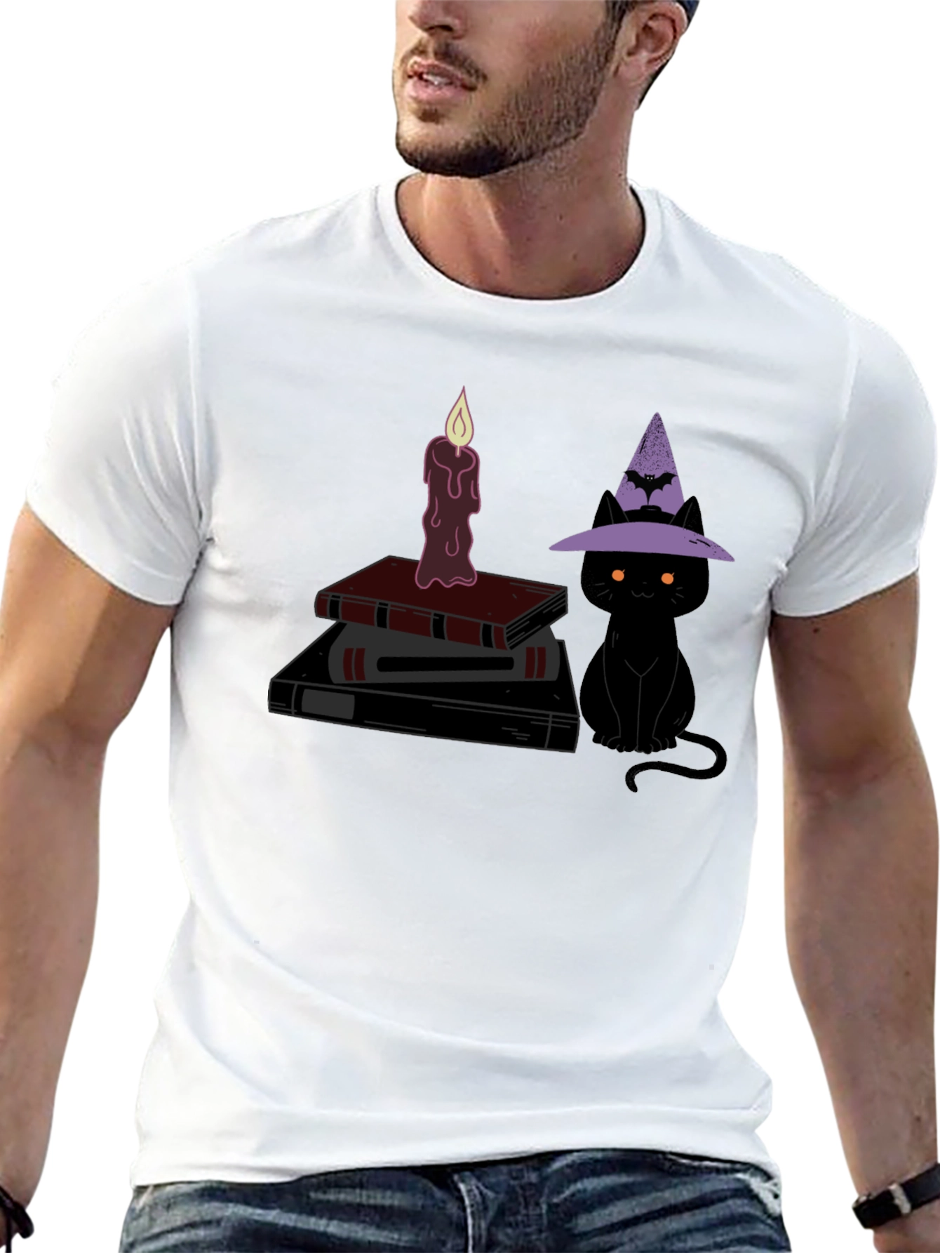 Halloween Witch Cat T-Shirt