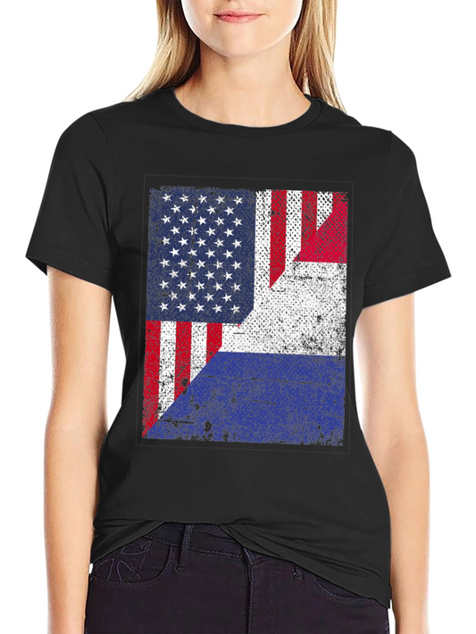 Distressed USA Flag Graphic T-Shirt