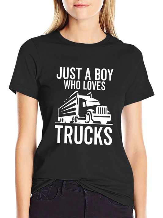 Truck Lover T-Shirt - Just A Boy Who Loves Trucks Tee