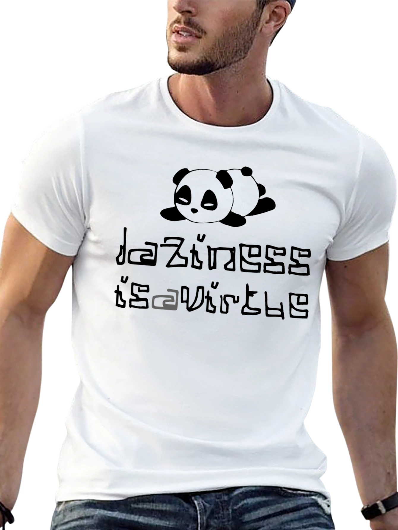 Lazy Panda Graphic T-Shirt - Laziness is a Virtue