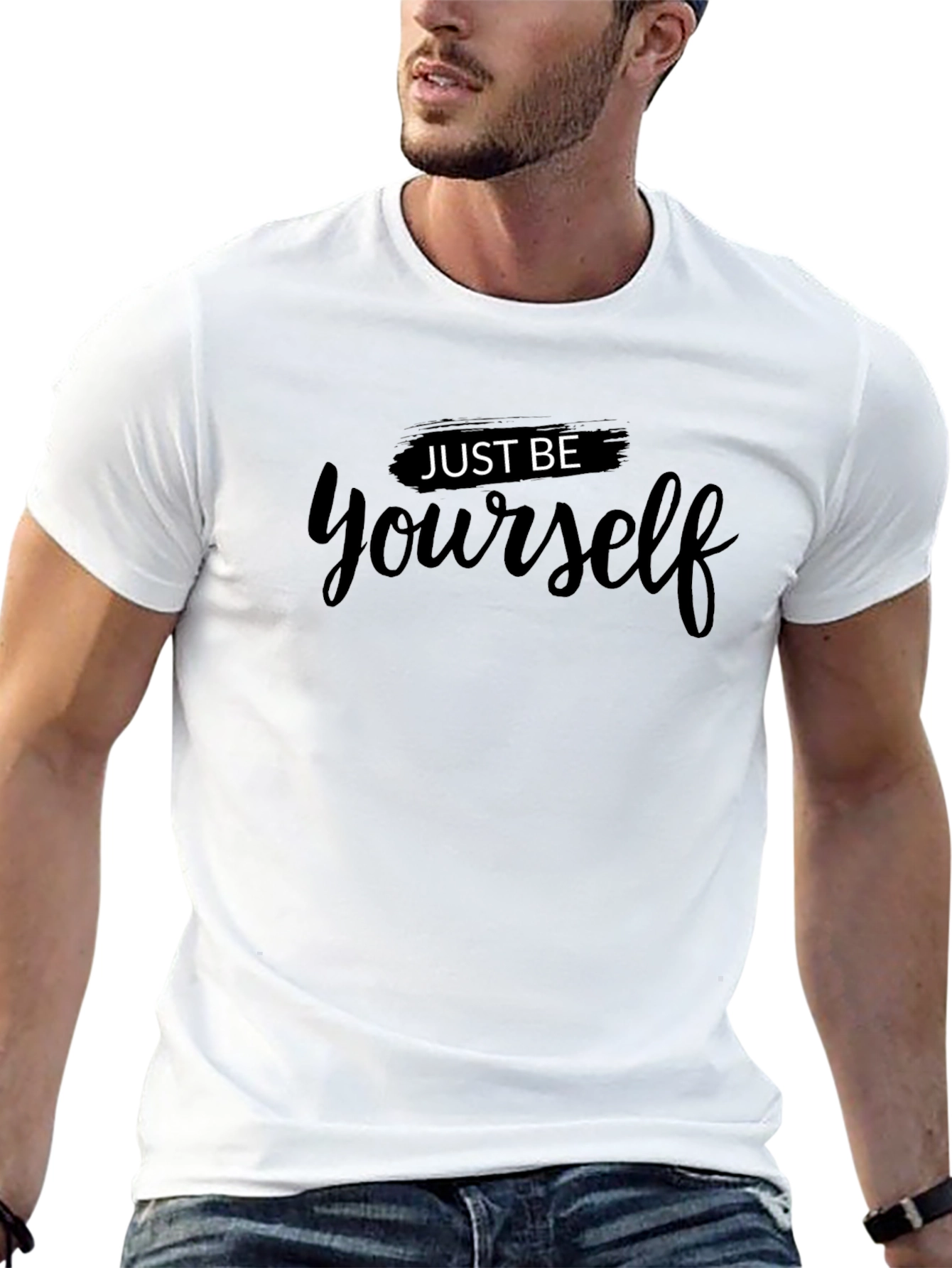Just Be Yourself Black Graphic Tee