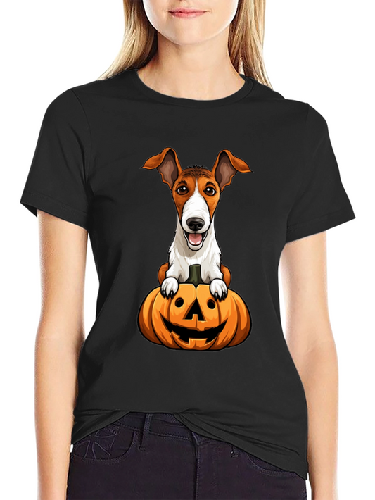 Dog on Pumpkin Halloween T-Shirt