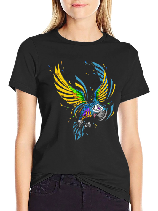 Edgy Graphic Tee - Colorful Bird Design