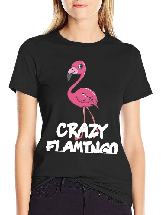 Crazy Flamingo Graphic Tee - Fun Novelty T-Shirt