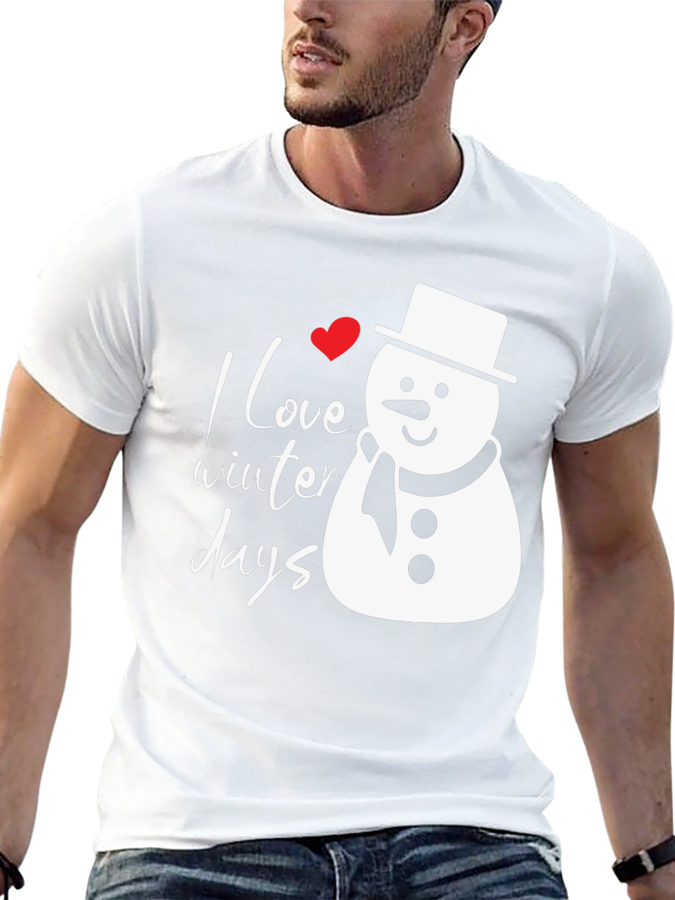 I Love Winter Days Snowman Graphic Tee