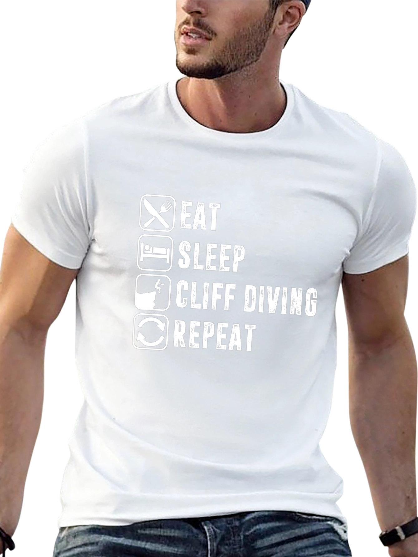Eat Sleep Cliff Diving Repeat Black T-Shirt