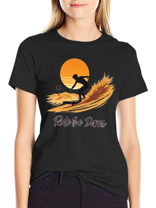 Ride the Dunes Graphic Tee - Black Cotton Shirt
