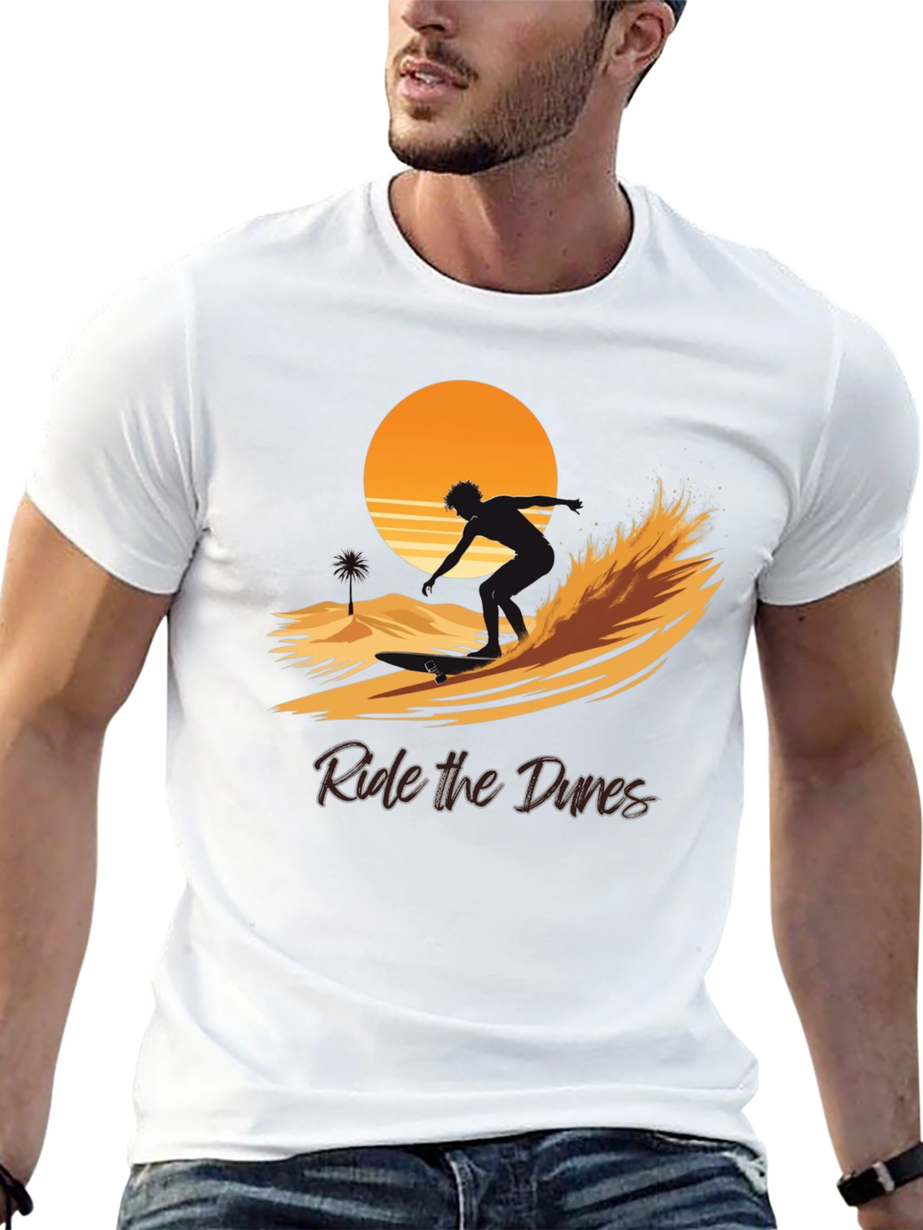 Ride the Dunes Graphic Tee - Black Cotton Shirt
