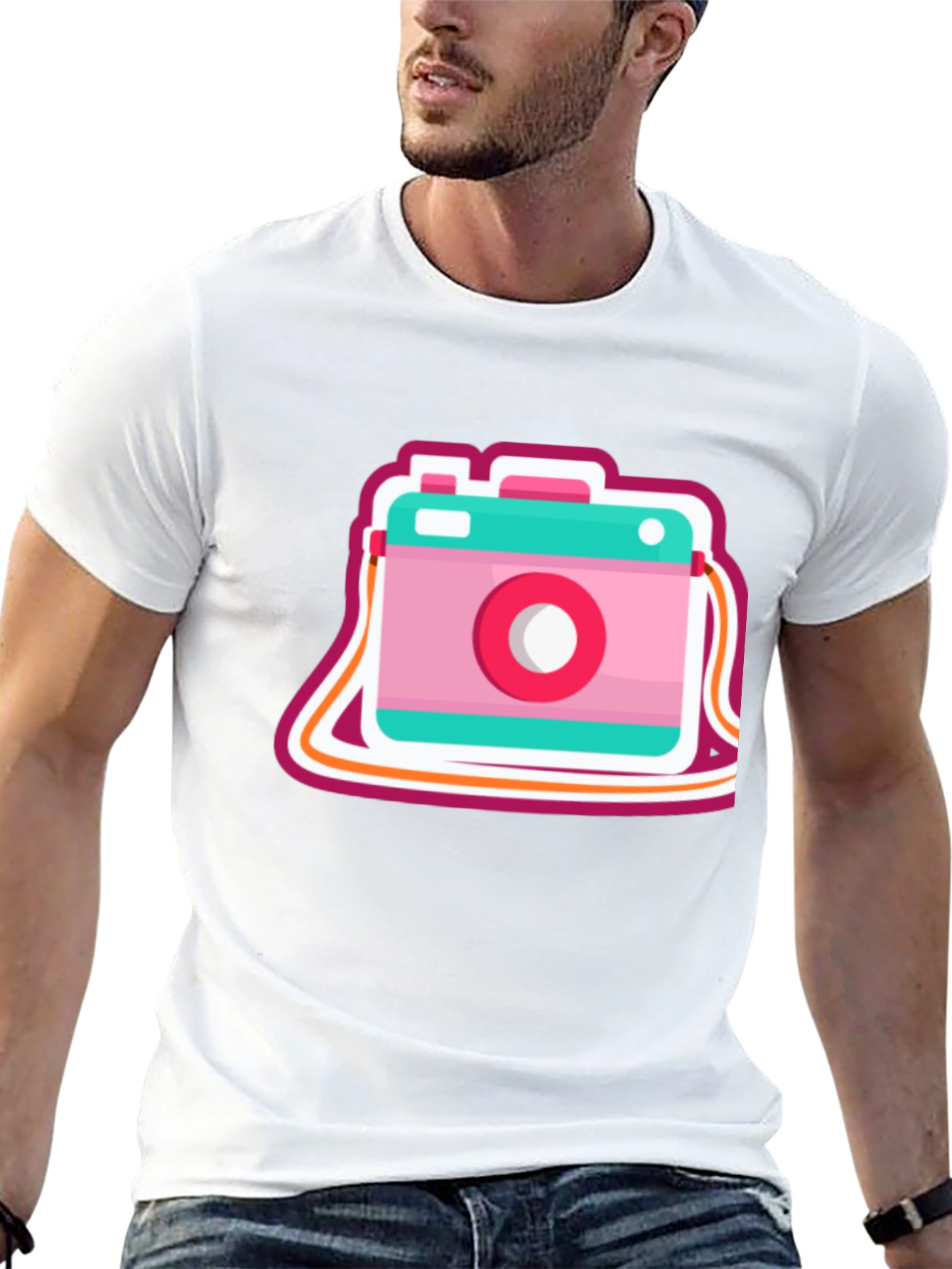 Retro Camera Graphic Tee - Trendy Casual Style