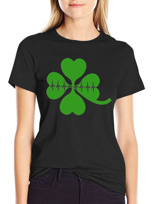 St. Patricks Day Shamrock Heartbeat T-Shirt