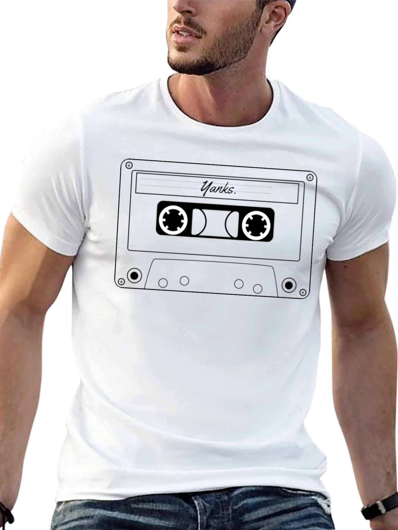 Retro Cassette Tape Graphic T-Shirt - Black