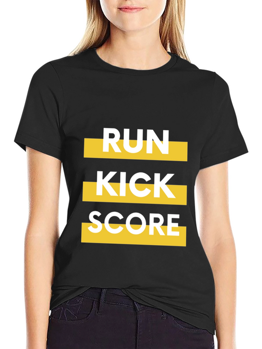 Run Kick Score Black Graphic Tee