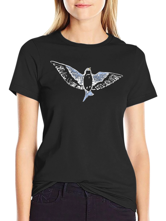Flying Bird Graphic Black T-Shirt