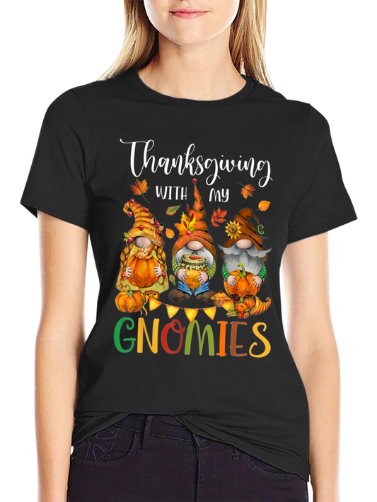 Thanksgiving Gnomies T-Shirt - Festive Holiday Tee