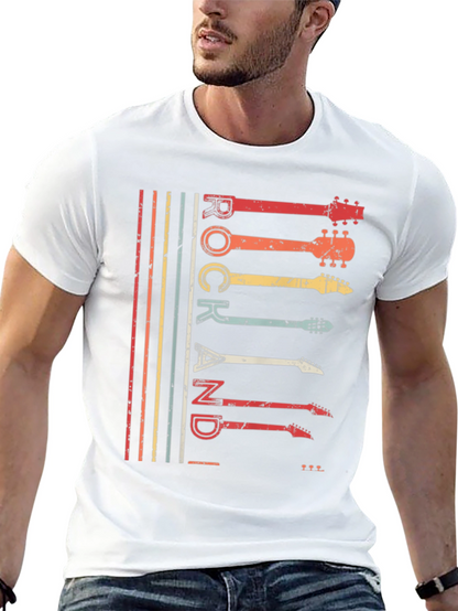Retro Rock and Roll Guitar T-Shirt