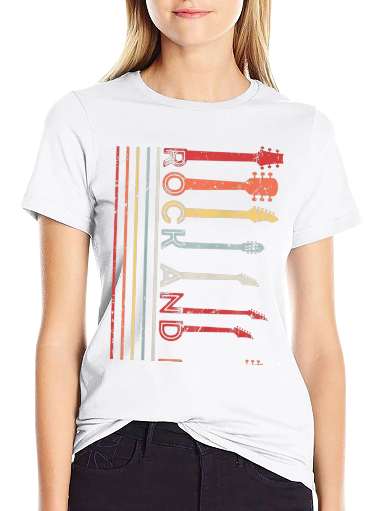 Retro Rock and Roll Guitar T-Shirt