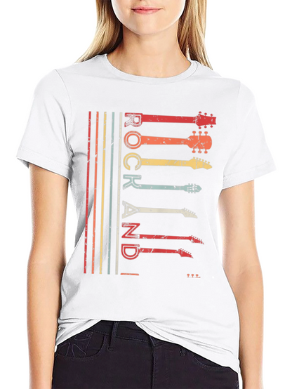 Retro Rock and Roll Guitar T-Shirt