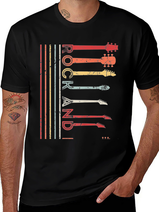 Retro Rock and Roll Guitar T-Shirt