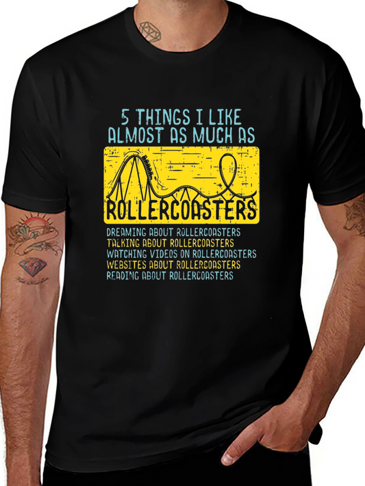 Rollercoaster Lover T-Shirt - 5 Things I Like