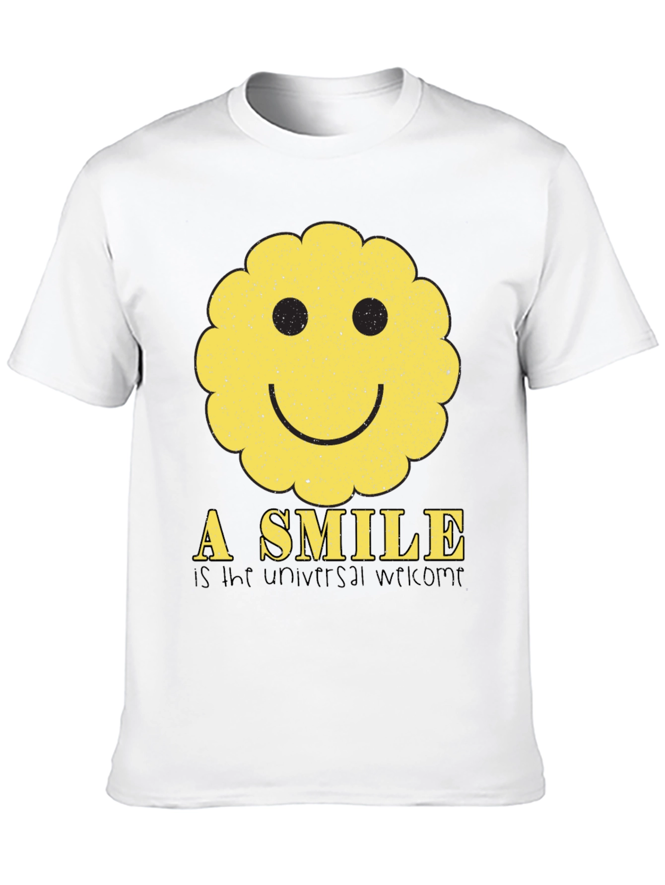 Smiley Face Graphic Tee - Universal Welcome T-Shirt