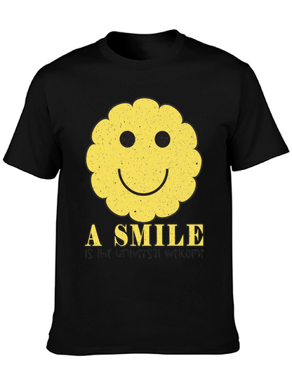 Smiley Face Graphic Tee - Universal Welcome T-Shirt