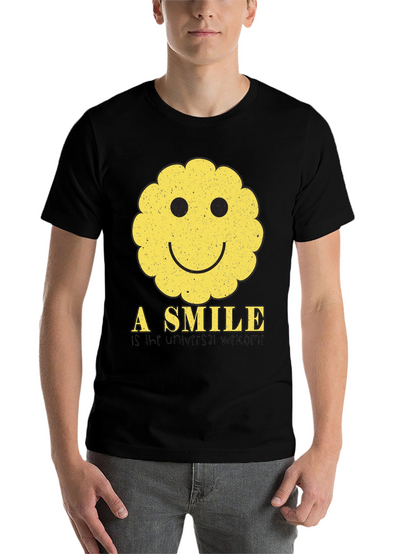 Smiley Face Graphic Tee - Universal Welcome T-Shirt