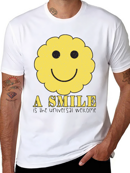 Smiley Face Graphic Tee - Universal Welcome T-Shirt