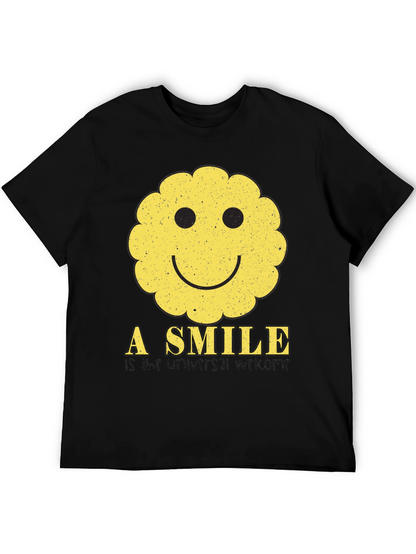 Smiley Face Graphic Tee - Universal Welcome T-Shirt