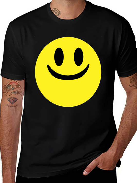 Smiley Face Graphic Black T-Shirt