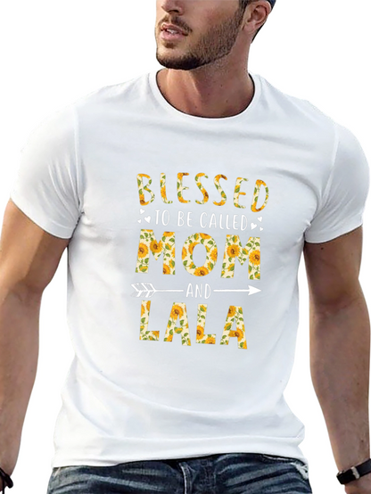 Blessed Mom and Lala Sunflower Graphic T-Shirt