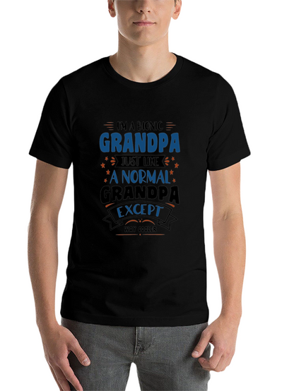 Bionic Grandpa T-Shirt - Way Cooler Grandfather Tee
