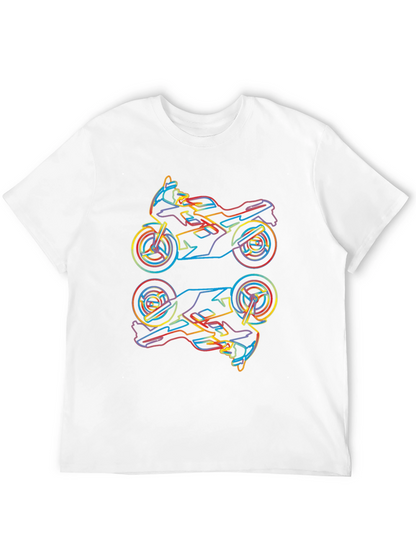 Neon Motorcycle Graphic Tee - Cool Biker Style