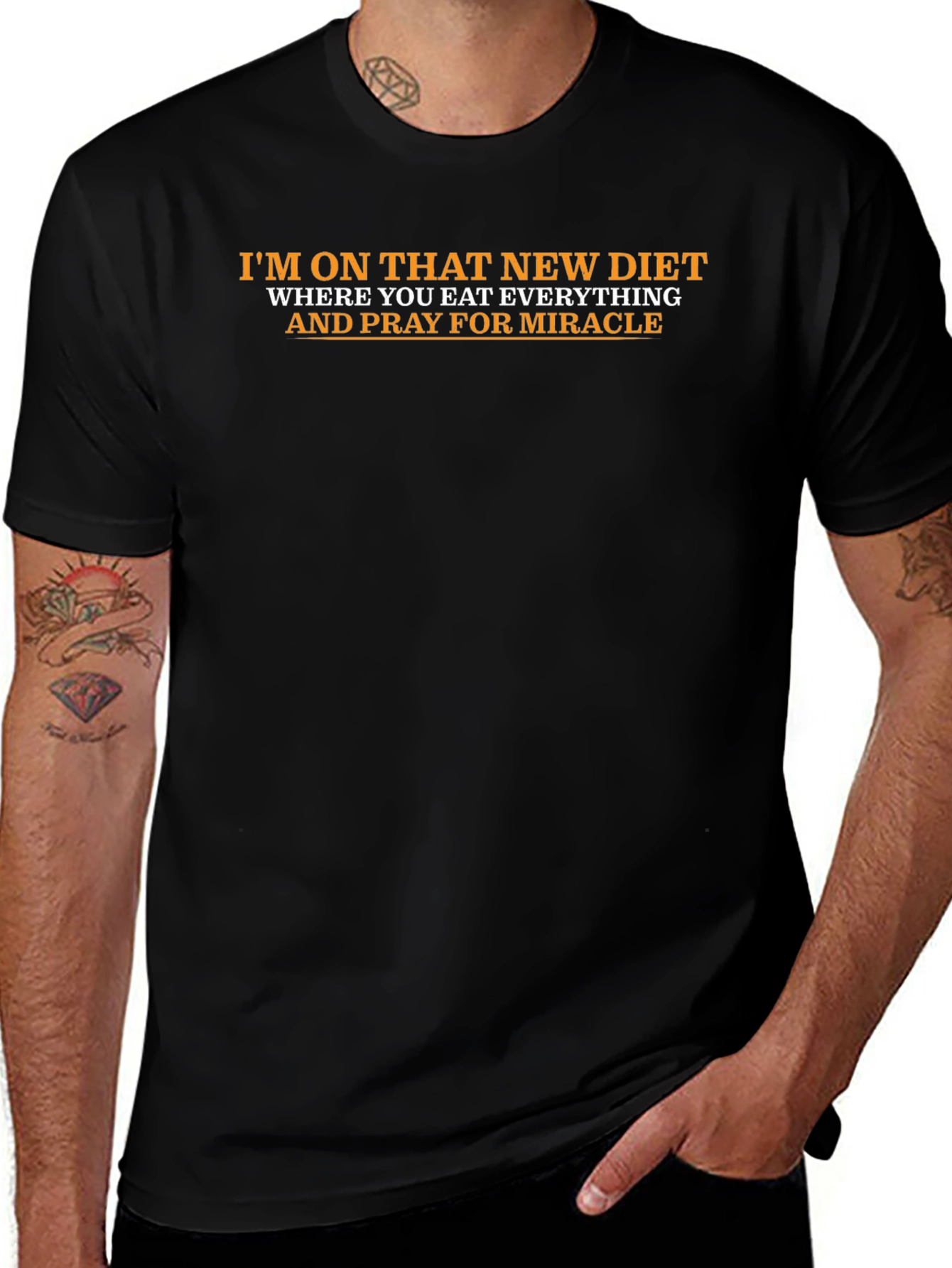 Funny Diet T-Shirt - Eat Everything and Pray