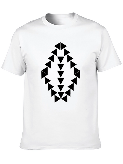 Geometric Arrow Design Black T-Shirt